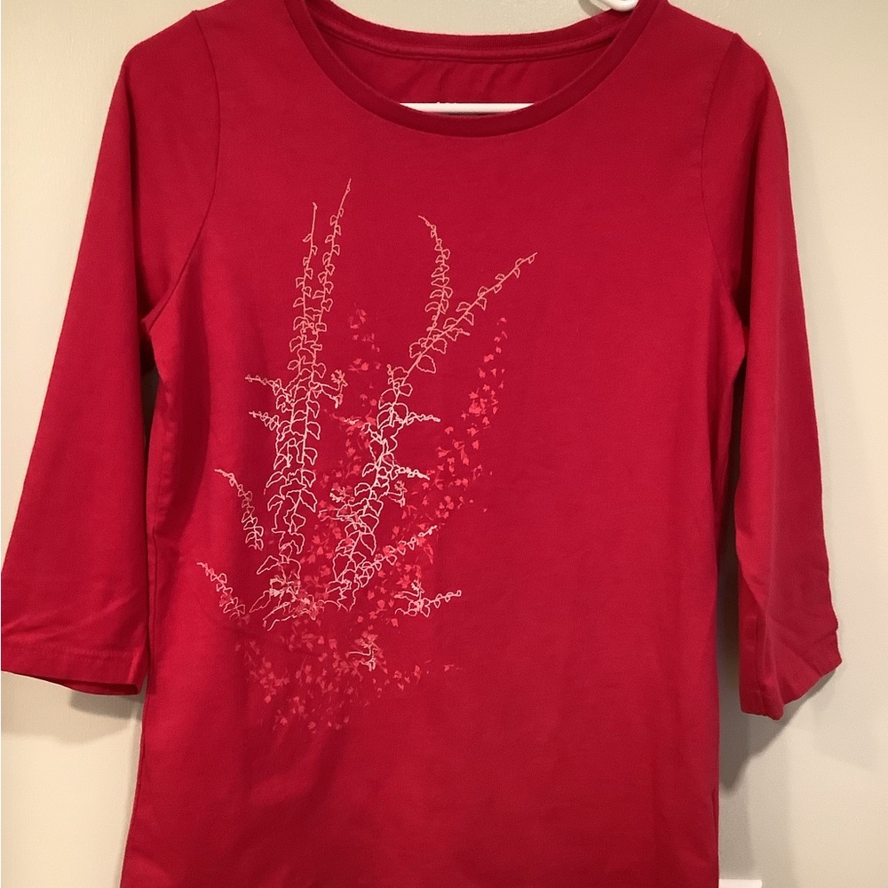 Columbia 3/4 Sleeve Top with Floral Design